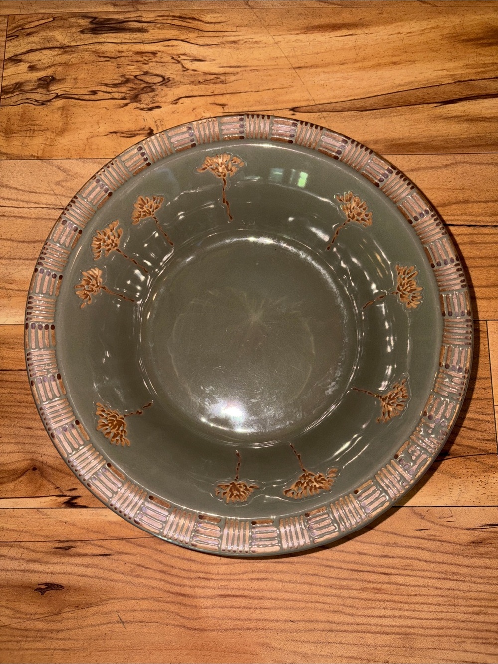 Vintage Sasaki Paula Zanger Japan Stoneware Soup Cereal Bowl bamboo design EUC